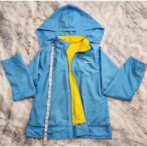 Women's Reversible Nike Windbreaker Jacket w/ Hood - Small - - Blue & Yellow